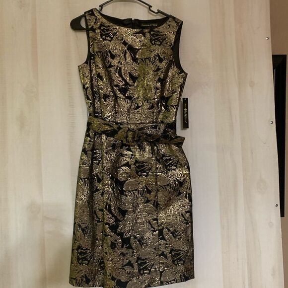 Preston & York Dresses & Skirts - NWT Preston & York black/gold belted dress, size 6‎